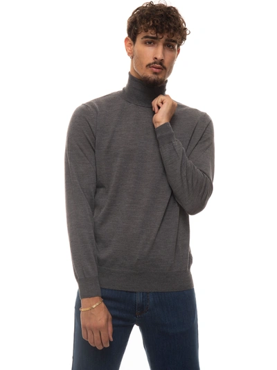 Canali Turtleneck Pullover Medium Grey Wool Man