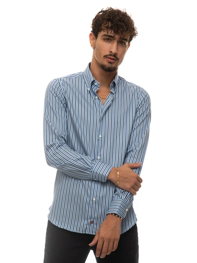 Càrrel Casual Shirt Blu-azzurro Cotton Man