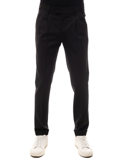 Pt01 Pleated Trousers Black Wool Man