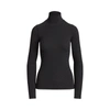 Ralph Lauren Stretch Ribbed Turtleneck In Onyx Heather