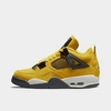 Nike Jordan Air Retro 4 Basketball Shoes In Tour Yellow/white/dark Blue Grey