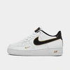 Nike Girls' Big Kids' Air Force 1 Lv8 Casual Shoes In White/metallic Gold/white/black