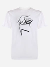 Les Hommes Cotton T-shirt With Contrasting Print In White