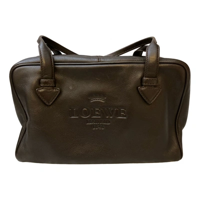 Pre-owned Loewe Leather Tote In Brown