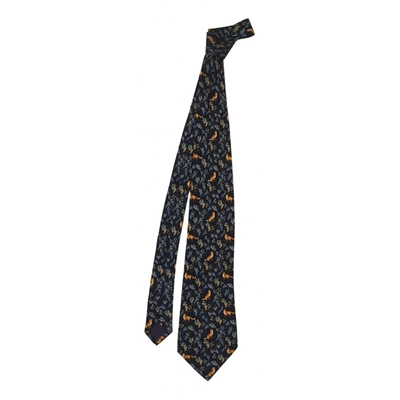 Pre-owned Nina Ricci Silk Tie In Blue