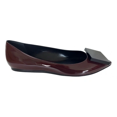 Pre-owned Acne Studios Patent Leather Ballet Flats In Burgundy