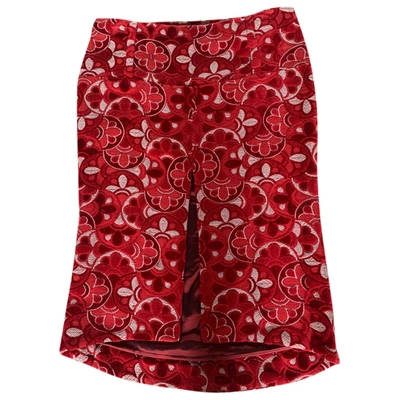 Pre-owned Just Cavalli Velvet Mid-length Skirt In Red