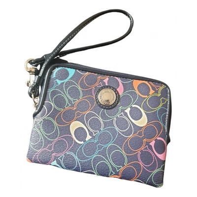 Pre-owned Coach Leather Clutch Bag In Multicolour