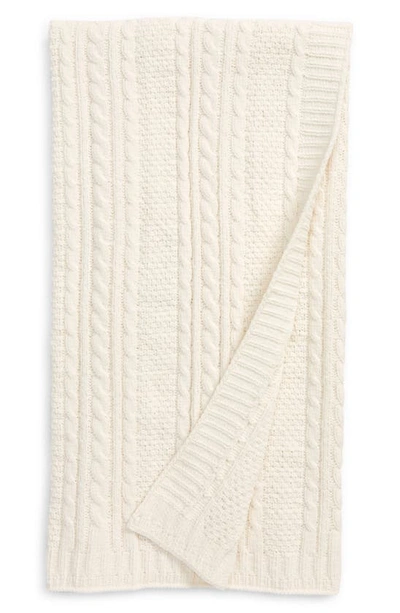 Nordstrom Baby Cable Knit Blanket In Ivory Pristine