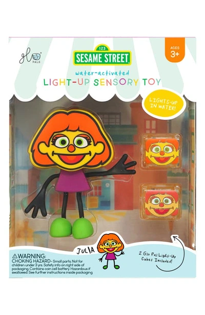Glo Pals Babies' Glo Pal X Sesame Street Julia Light-up Sensory Water Toy & Cubes Set In Orange
