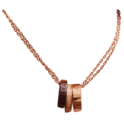 Pre-owned Cartier Love Pink Gold Necklace