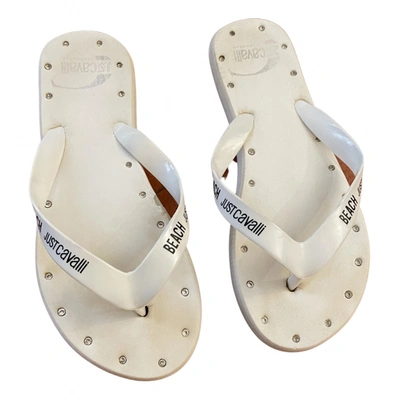 Pre-owned Just Cavalli Mules In White