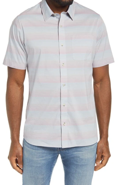 Travismathew Increments Short Sleeve Button Down Shirt In Micro Chip