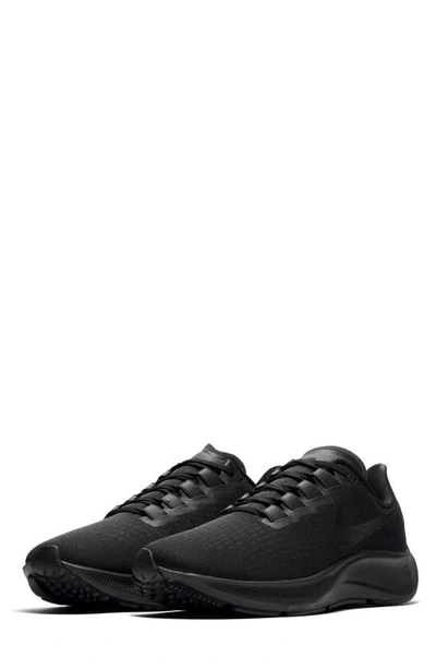 Nike Air Zoom Pegasus 37 Running Shoe In Black/black/ Dark Grey