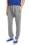 Aviator Nation 5-stripe Slim Fit Sweatpants In Charcoal/ Blue Stripes