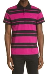 SAINT LAURENT STRIPE MONOGRAM COTTON POLO,662016Y36GR