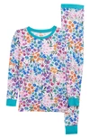 LITTLE SLEEPIES KIDS' SWEET PEA FLORAL PRINT FITTED TWO-PIECE pyjamas,LS-PJ-SWPEA