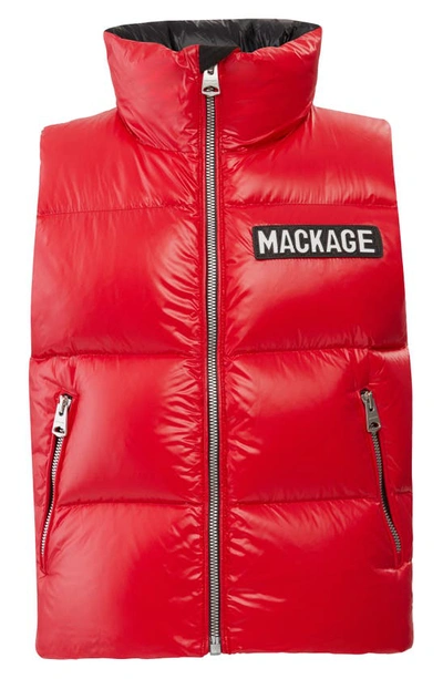 Mackage Kids' Little Boy's & Boy's Charlee Lustrous Lightweight Down Vest In Red