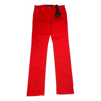 Pre-owned Versace Straight Jeans In Red