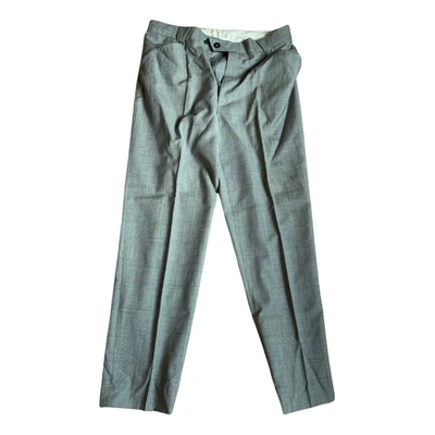 Pre-owned Mugler Wool Trousers In Grey