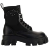 Prada Removable Pouch Combat Boot In Black
