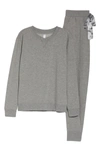 Flora Nikrooz Blaire French Terry Pajamas In Heather Grey