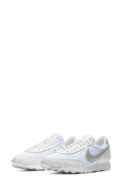 Nike Daybreak Sneaker In White/ White/ Metallic Silver