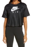 Nike Air Women's Mesh Short-sleeve Top In Black/ Black/ White