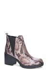 Dirty Laundry Lisbon Chelsea Boot In Light Brown Snake Print