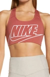 Nike Futura Dri-fit Sports Bra In Canyon Rust/ White