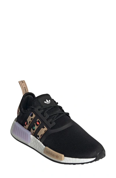 Adidas Originals Nmd R1 Sneakers In Black With Leopard Print