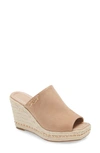 Karl Lagerfeld Espadrille Wedge Sandal In Latte Suede