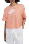 Nike Air Women's Mesh Short-sleeve Top In Crimson Bliss/ White