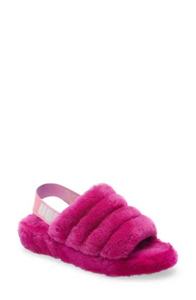 Ugg (r) Fluff Yeah Genuine Shearling Slingback Sandal In Dragon Fruit