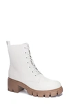 Dirty Laundry Newz Combat Boot In White Smooth