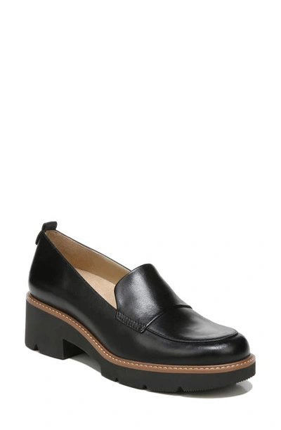 Naturalizer Darry H7079l1-001 Loafers Woblack Leather Lug Sole Gal131 In Black