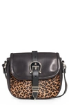 GOLDEN GOOSE SMALL RODEO LEATHER & GENUINE CALF HAIR SHOULDER BAG,GWA00136.A000165.80434