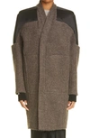 Rick Owens Girdered Dagger Coat In Bronze/ Black