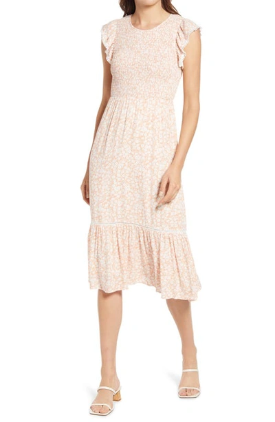 Lost + Wander Pick Me In The Desert Dress In Nude/ White