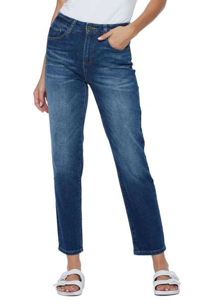 Hint Of Blu E Clever Slim Straight Leg Jeans In Persian Blue