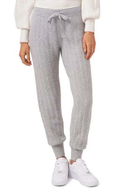 1.state Cable Knit Jogger Trousers In Silver