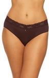 Montelle Intimates High Cut Lace Briefs In Cocoa