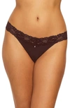 Montelle Intimates Lace Thong In Cocoa