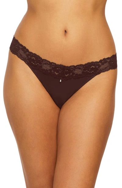 Montelle Intimates Lace Thong In Cocoa