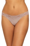 Montelle Intimates Lace Thong In Moonshell