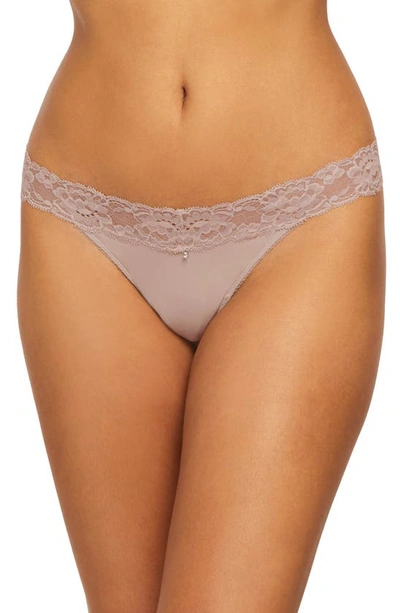 Montelle Intimates Lace Thong In Moonshell