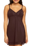 Montelle Intimates Lace Bust Support Chemise In Cocoa