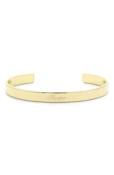 Brook & York Personalized Name Cuff In Gold
