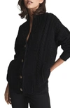 Reiss Summer Wool & Cashmere Blend Cardigan In Black