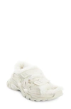 Balenciaga Faux Fur-lined Leather And Rubber Sandals In Beige